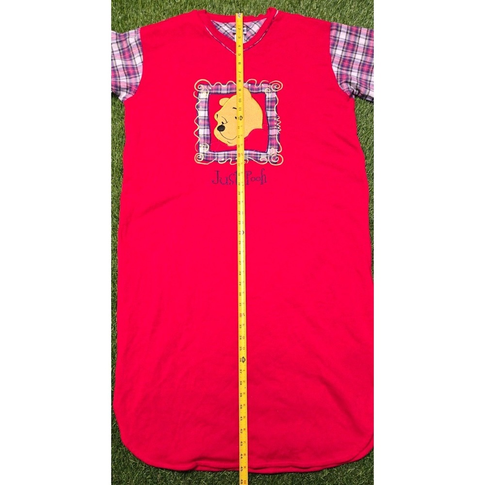 Vintage Winnie The Pooh Sleep Shirt Dress Womens XL Red Just Pooh Comfort - Picture 9 of 9